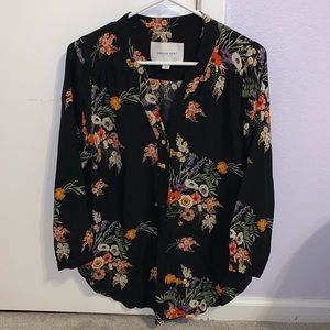 Amour Vert Floral Silk Blouse